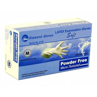 Advance Medical Grade Latex Examination Powder Free Gloves (Case of 1,000) Diamond Gloves Exam Gloves