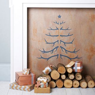 antler christmas tree wall sticker by oakdene designs