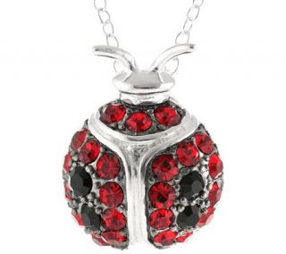 Sterling Crystal Ladybug Pendant with Chain —