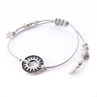 silver sun adjustable bracelet by francesca rossi designs