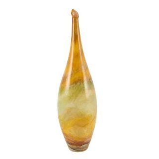 Jim Loewer Glass Handmade 11 inch Stalagmite Vase, Melon/Red   Decorative Vases
