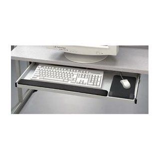 Buddy Products Keyboard Drawer with Wrist Rest and Mouse Pad, Static Dissipating Steel, 16.25 x 31.5 Inches, Platinum (9654 32)  Office Keyboard Drawers 