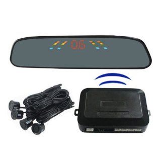 AUBIG PZ306 W LED Wireless Car Parking Sensor Backup Reverse Rear View Radar Alert Alarm System with 4 Sensors Automotive