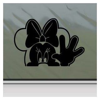 Minnie Mouse Wave Black Sticker Decal Car Window Wall Macbook Notebook Laptop Sticker Decal   Decorative Wall Appliques  