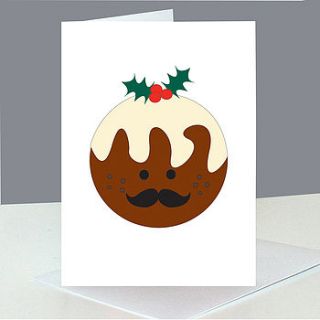 christmas pud moustache cards by ciliegia designs