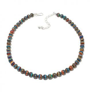 Jay King Rainbow Calsilica Bead Sterling Silver 18 1/4" Necklace