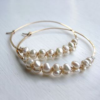 fresh water pearl woven hoop earrings by sarah hickey