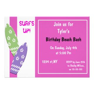 Surfs Up Beach Party Invitations