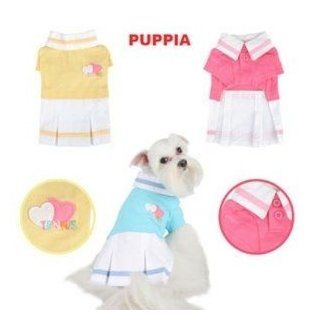 Puppia Baby Blue Preppy Tennis Dress, Large  Pet Dresses 