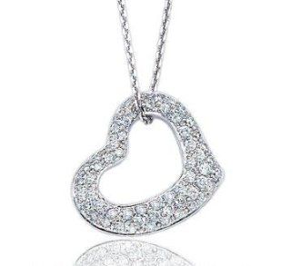 14k White Gold Tickle 1/2 Carat Diamond Heart Pendant Jewelry Products Jewelry