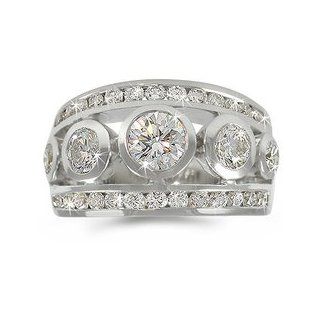 CleverEve's Unique Right Hand Diamond Band in 18k White Gold Rings Jewelry