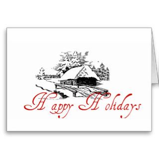 Winter Home Scene Happy Holidays Greeting Card