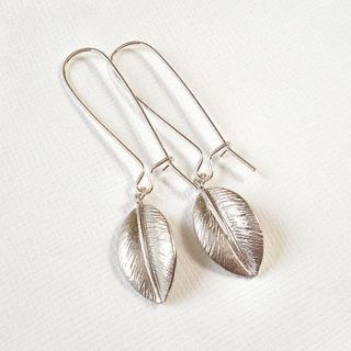 silver leaf earrings by belle ami