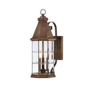 Savoy House 5 5951 290 Outdoor Sconce with Clear Bevel Shades, Burnished Sienna Finish   Wall Porch Lights  