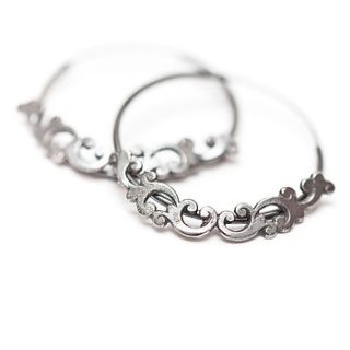 moving silver filigree hoop earrings by emily margaret hill jewellery