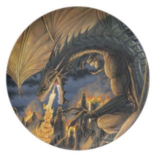 Grimm Fairy Tales #61B Fire breathing Dragon flame Plates