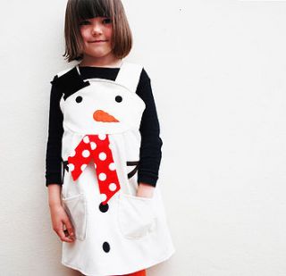 snowman girls dress by wild things funky little dresses
