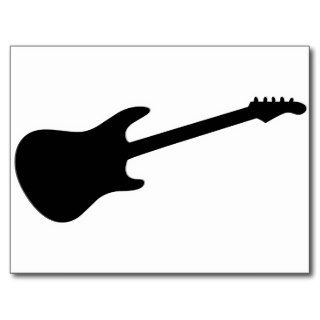 Black & White Electric Guitar Silhouette Postcards