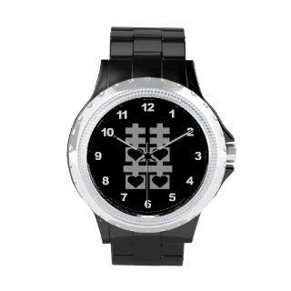 Double Happiness Love Heart Number Black Watch