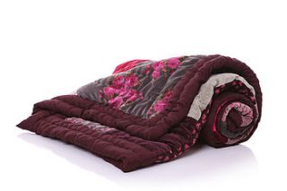 hand quilted patchwork velvet throw by shruti designs