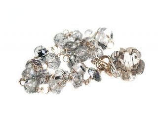 rutilated quartz flower charm bracelet by prisha jewels