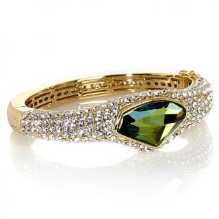 AKKAD "Galactic Queen" Pavé Crystal Goldtone Bangle Bracelet