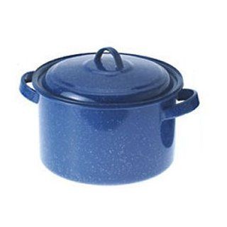 GSI Enamelware 15.25 Quart Stock Pot Blue  Camping Coffee And Tea Pots  Sports & Outdoors