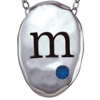 Chroma Silver Created Spinel September Birthstone Initial Necklace Made with SWAROVSKI GEMS CHROMA Gemstone Necklaces