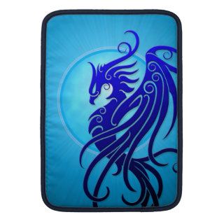 Blue Tribal Phoenix MacBook Sleeves