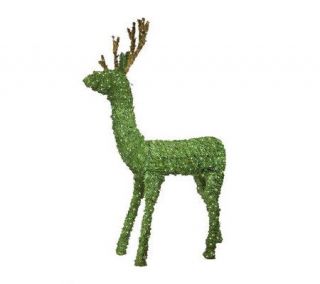 Outdoor Prelit Topiary Deer Lawn Sculpture —