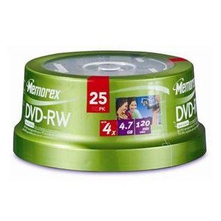 Memorex, DVD RW 4.7GB 25 Pack Spindle (Catalog Category Media  Blank / DVD+ RW Media) Electronics