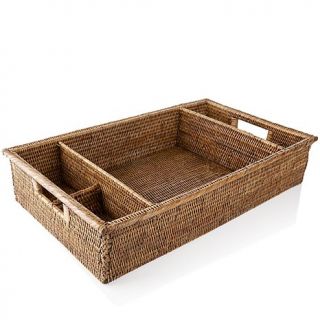 Colin Cowie Rattan Dinnerware Caddy