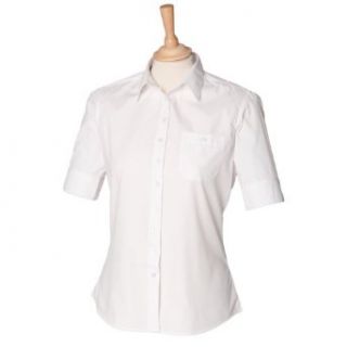 Henbury Womens/Ladies Short Sleeve Poplin Slim Fit Work Shirt