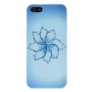 Diamond Look Transparent Frame Winnower Pattern Blue Hard Case for iPhone 5/5S  Cell Phone Carrying Cases  Sports & Outdoors