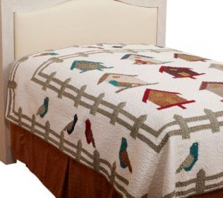 Bird House 100Cotton Handcrafted Twin Size Quilt —