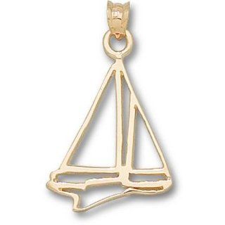 Sailboat Outline 3/4" Pendant   10KT Gold Jewelry Clothing