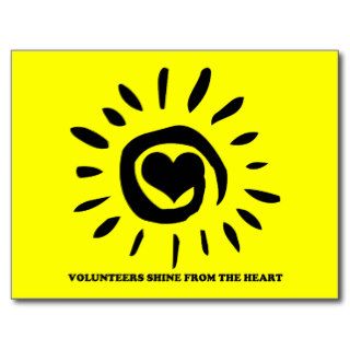 Volunteers shine the heart light up the world postcards