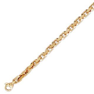 14K Solid Yellow Gold Hip Hop Bullet Chain Bracelet 4mm (5/32 in.)   8.5 in. IceNGold Jewelry
