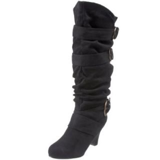 NOT RATED Double D 2 Womens Knee High Gathered Buckle Accents Wedges Boots Shoes Shoes