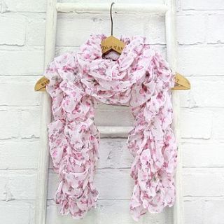 ditsy butterfly ruffle scarf by lisa angel