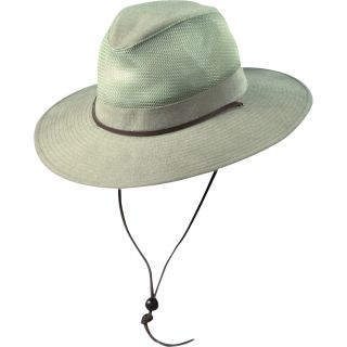 Cotton Vented Outback Hat — Khaki  Hats