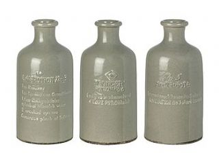 set of three potion bottles by london garden trading