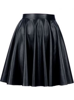 Amen Pleated Leather Skirt