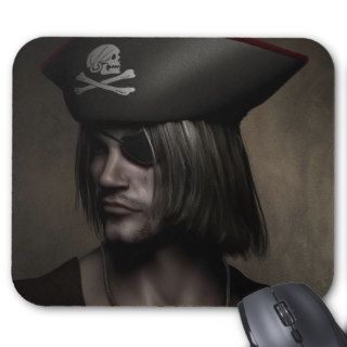 Pirate Captain Portrait Mouse Pad