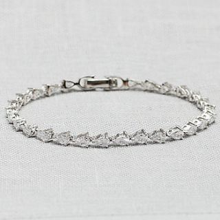 pear shaped crystal bracelet by queens & bowl