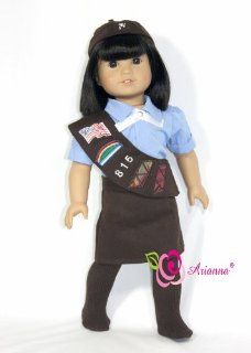 Brownie Scout 6PCS. Uniform18 Inch Doll Clothes/clothing Fits American Girl doll Toys & Games