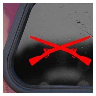 Army Infantry Crossed Rifles Red Decal Sticker Die cut Red Decal Sticker   Decorative Wall Appliques  