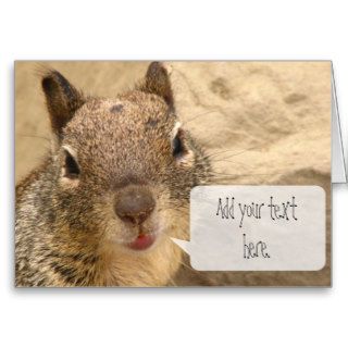 Horizontal Greeting Card   Squirrel with text