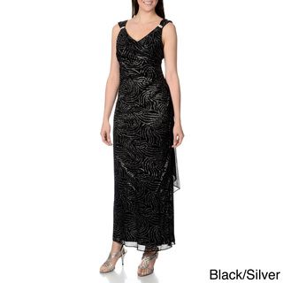 R & M Richards Women's Glitter Mesh Overlay Gown R & M Richards Evening & Formal Dresses