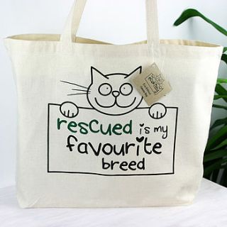 eco ethical rescue kitty canvas shopping bag by ecokitty